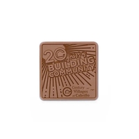 3"x3" Custom Decorated Chocolate Shape with Clear Packaging