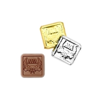 Fully custom chocolate in bite-sized foil-wrapped squares.... from ASI 44897...