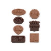 Custom chocolate restaurant dessert toppers in milk, white or dark...