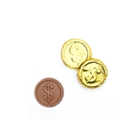 Dollar Sign Premium Gold Foil-wrapped Milk Chocolate Coin