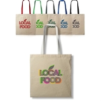 12 oz. cotton canvas tote bag with 22" webbed color handles.... from ASI...