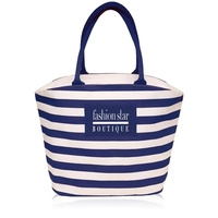 18" x 14" x 6" striped canvas tote bag with main... from ASI 39552 BEL Promo