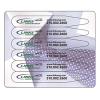 Collar stay card has size 3 1/8" x 2 5/8".... from ASI 75629 PSI Plastic...