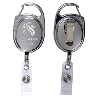 Pataskala Shiny Chrome Finish Retractable Badge Reel