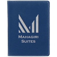 Blue/Silver Leatherette Passport Holder
