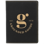 Black/Gold Leatherette Passport Holder