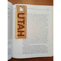 1.5" x 6" hardwood bookmark with laser engraving, Utah state name... from ASI...