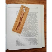 1.5" x 6" hardwood bookmark with laser engraving, California state name......