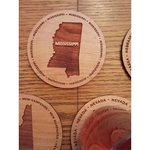 3.5" - Mississippi Hardwood Coasters