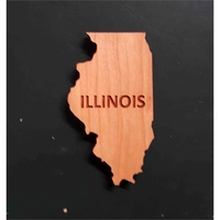 2" hardwood magnets featuring the shape of the State of Illinois;... from ASI...