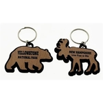 Black Border Bear and/or Moose Wood Keychains