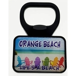 Black Rectangle Bottle Opener Magnet