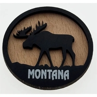 Mini Rectangle Wood Magnets: Moose