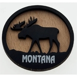 Mini Rectangle Wood Magnets: Moose