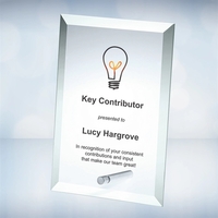 Plaque made of jade glass with a rectangle shape, beveled design,... from ASI...