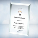 Color Imprinted Beveled Rectangle Vertical Glass