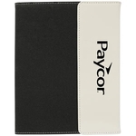 7" x 9" White Leatherette & Black Canvas Portfolio