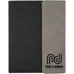 7" x 9" Gray Leatherette & Black Canvas Portfolio