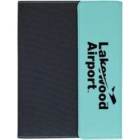 7" x 9" teal leatherette and black canvas portfolio.... from ASI 74601 Calico