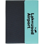 7" x 9" Teal Leatherette & Black Canvas Portfolio