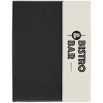 9 1/2" x 12" White Leatherette & Black Canvas Portfolio