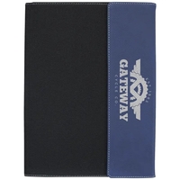 9.5" x 12" Blue/Silver Leatherette & Black Canvas Portfolio