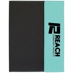 9 1/2" x 12" Teal Leatherette & Black Canvas Portfolio