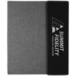 9.5" x 12" Black/Silver Leatherette & Gray Canvas Portfolio