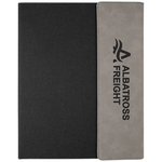 9 1/2" x 12" Gray Leatherette & Black Canvas Portfolio
