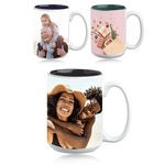 15 oz. Glossy Two-Tone Custom Photo Mug