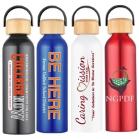 24 Oz. Bamboo Lid Aluminum Water Bottle, 4 popular colors.... from ASI 36988...