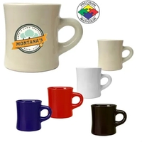 10oz Vitrified Diner Mug, spot color. Available in white, natural, tomato......