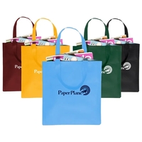 Classic non-woven grocery tote bag with 1 color silkscreen imprint on... from...