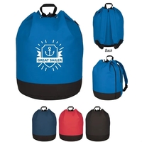 Drawstring tote / backpack with PVC lining and adjustable padded straps.......