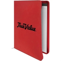 9 1/2" x 12" Leatherette Red Portfolio with Zipper