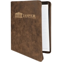 1.5" x 9.5" x 12" rustic gold PU leatherette portfolio 50... from ASI 74601...