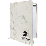 9 1/2" x 12" Leatherette Marble Portfolio with Zipper
