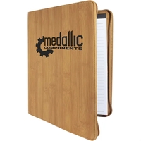 9 1/2" x 12" Leatherette Bamboo Portfolio with Zipper