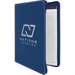 9 1/2" x 12" Leatherette Blue/Silver Portfolio with Zipper