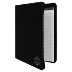 9 1/2" x 12" Leatherette Black/Silver Portfolio with Zipper