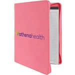 9 1/2" x 12" Leatherette Pink Portfolio with Zipper