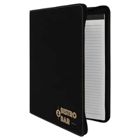 9 1/2" x 12" Leatherette Black/Gold Portfolio with Zipper