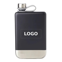 Two-tone stainless-steel hip flask, 8 oz. capacity plus 1 color silkscreen......