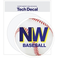 Tech Decals 3" dia. Circle on 3.5" x 4" Sheet - White Vinyl