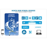 Tech Decals Variety on a 8" x 5" sheet - White Vinyl