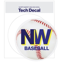 Tech Decals 3" dia. Circle on 3.5" x 4" Sheet - Clear Vinyl