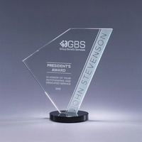 Starphire and color optic crystal award with clear or colored base;... from...