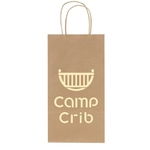 Recycled Natural Kraft Shopping Bag Two Wine Bottle Size