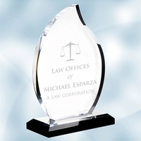 Acrylic Flame Award with Black Base