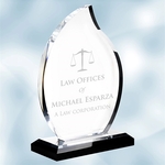 Acrylic Flame Award with Black Base